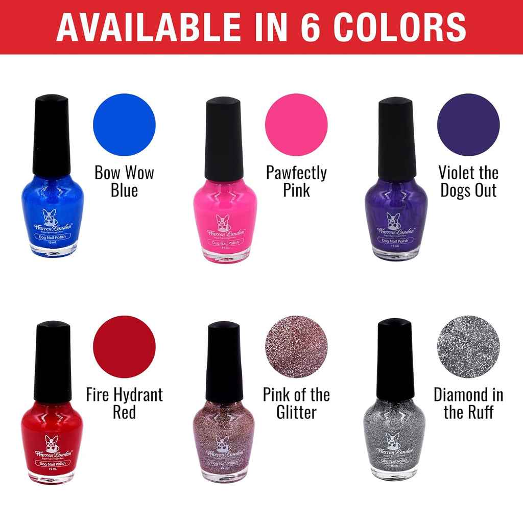 - Dog Nail Polish in a Bottle - for Premium Coverage and Color - All 6 Colors