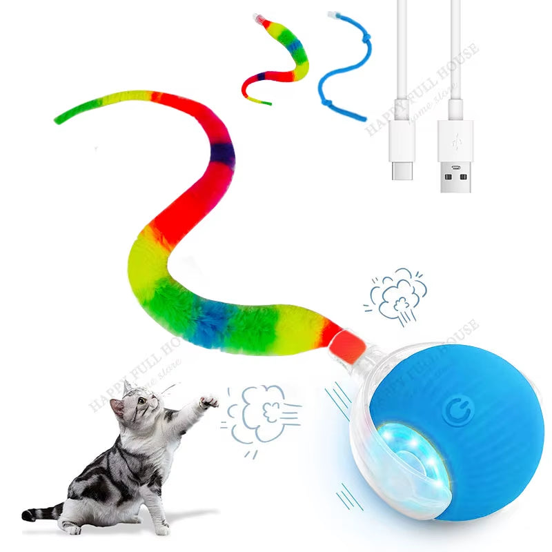 2-in-1 Interactive Cat Toy Ball – Automatic Moving Electric Cat Toy for Indoor Cats | Fun Self-Play Exercise Toy