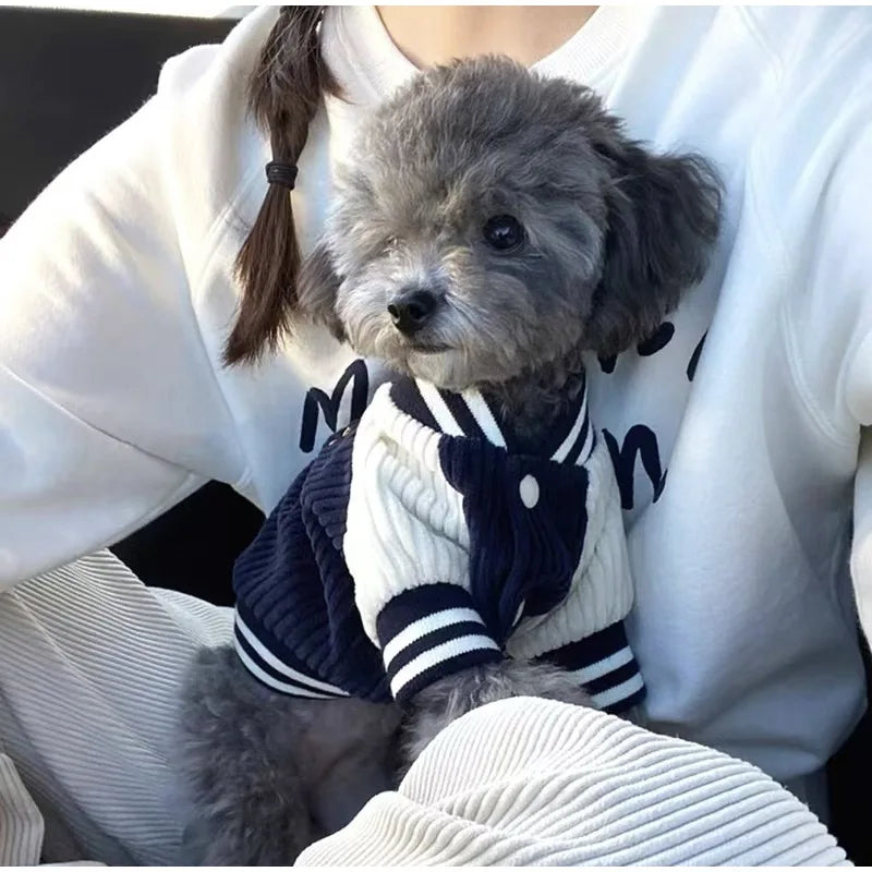 Korean-Style Dog Baseball Jacket Pet Jackets For Small to Medium - Varius Sizes