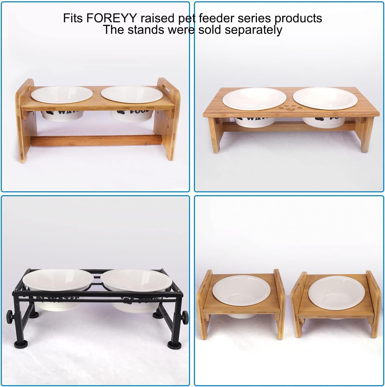 2-Pack Ceramic Cat & Dog Bowls – Durable Food and Water Dishes with Anti-Slip Band (Small)