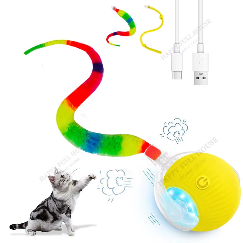 2-in-1 Interactive Cat Toy Ball – Automatic Moving Electric Cat Toy for Indoor Cats | Fun Self-Play Exercise Toy