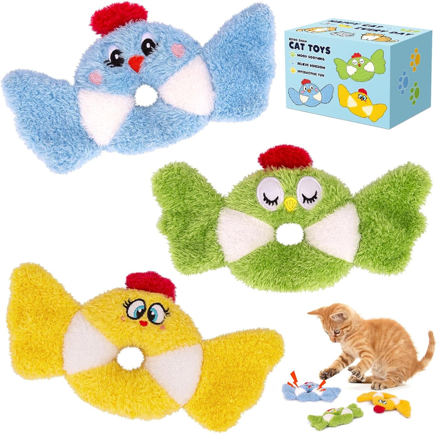 5-Pack Catnip Plush Cat Toys – Carrot-Shaped Interactive Toys for Indoor Cats
