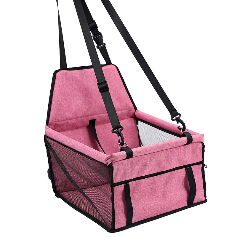 Foldable Dog Car Seat Carrier & Travel Hammock – Secure Pet Travel Seat for Dogs & Cats