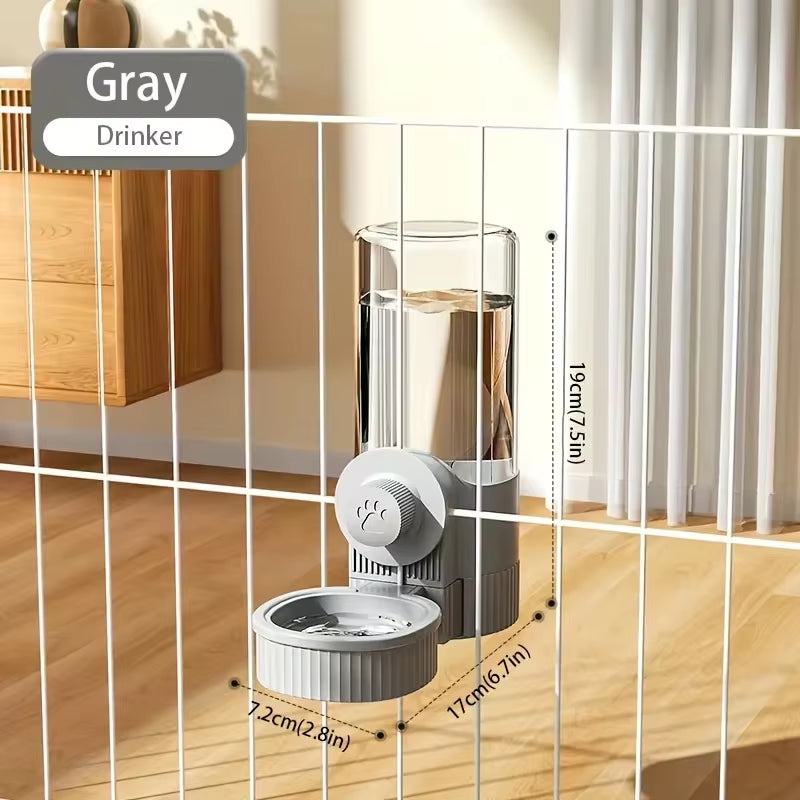 Hanging Automatic Pet Feeder & Water Dispenser Set – Gravity Food & Water Station for Cages