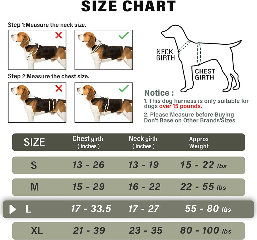 Waldseemuller No-Pull Dog Harness for Medium & Large Dogs – Adjustable Reflective Vest with Easy Control Handle and 4 Quick-Release Buckles