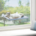 Window Cat Hammock Bed – Suction Cup Hanging Cat Window Perch for Indoor Cats | Cozy Window Sill Lounger – Blue