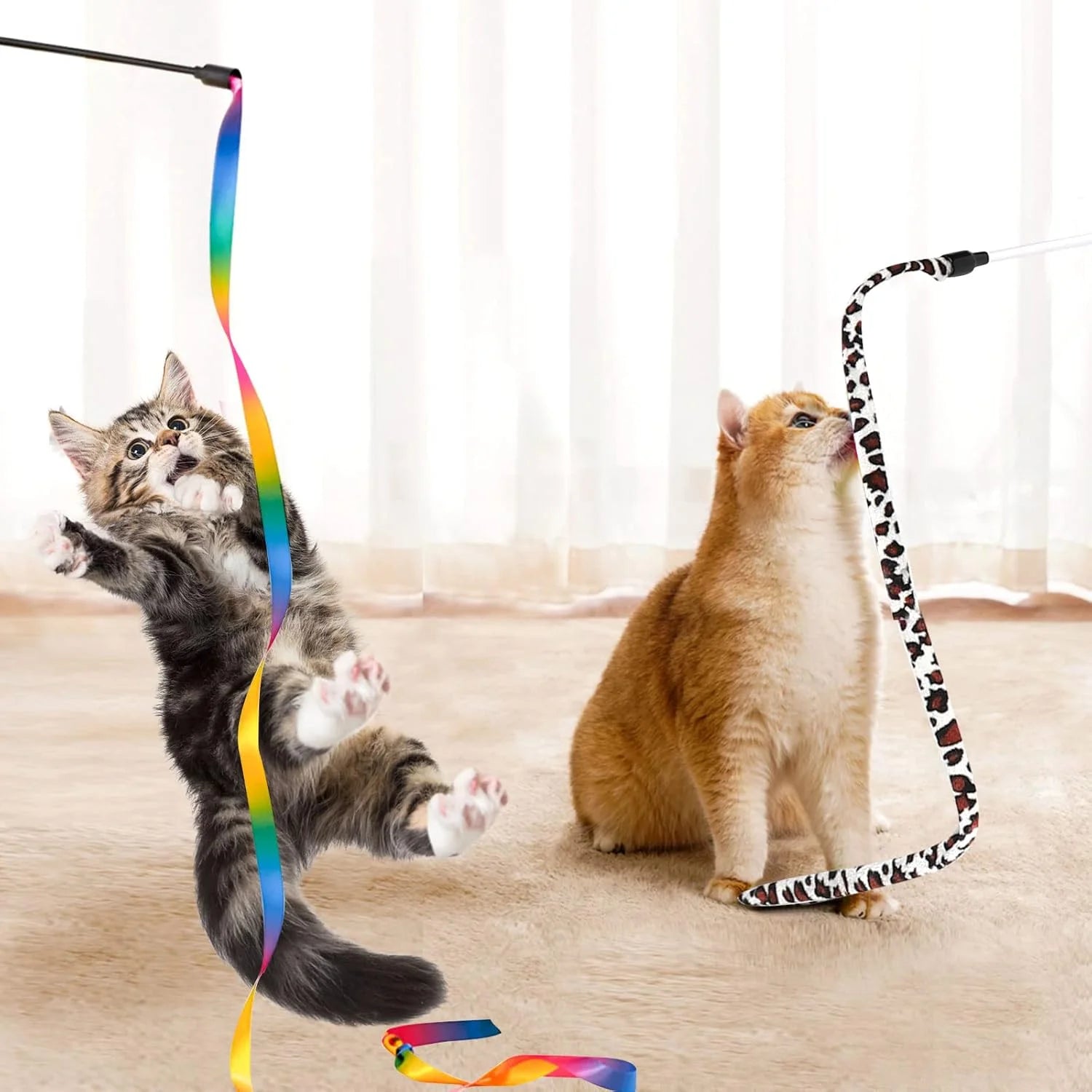34-Piece Interactive Cat Toy Set with Tunnel, Tent, Wand & Feather Teasers