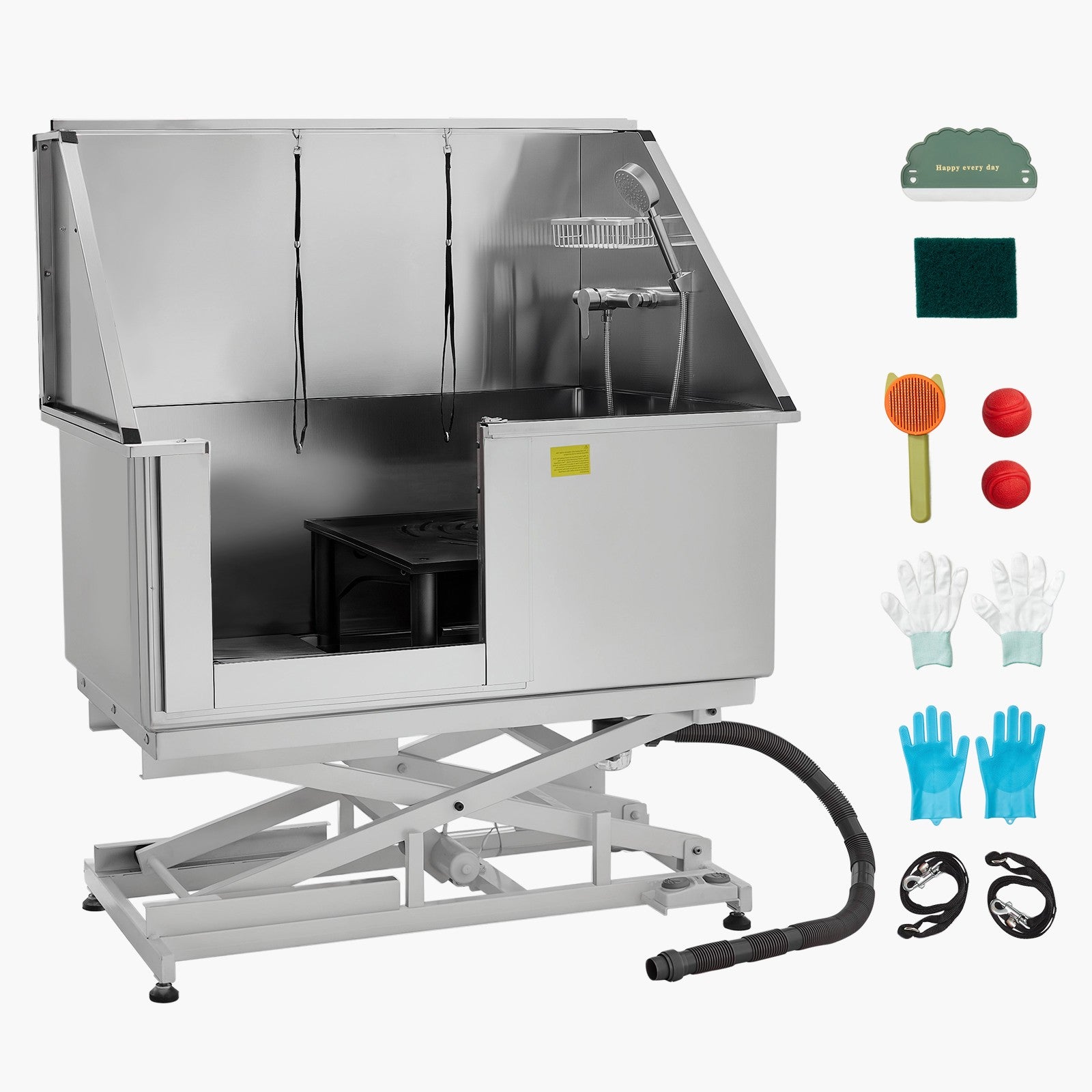Uimoso 50" Electric Pet Dog Grooming Tub Stainless Steel with Water Filter