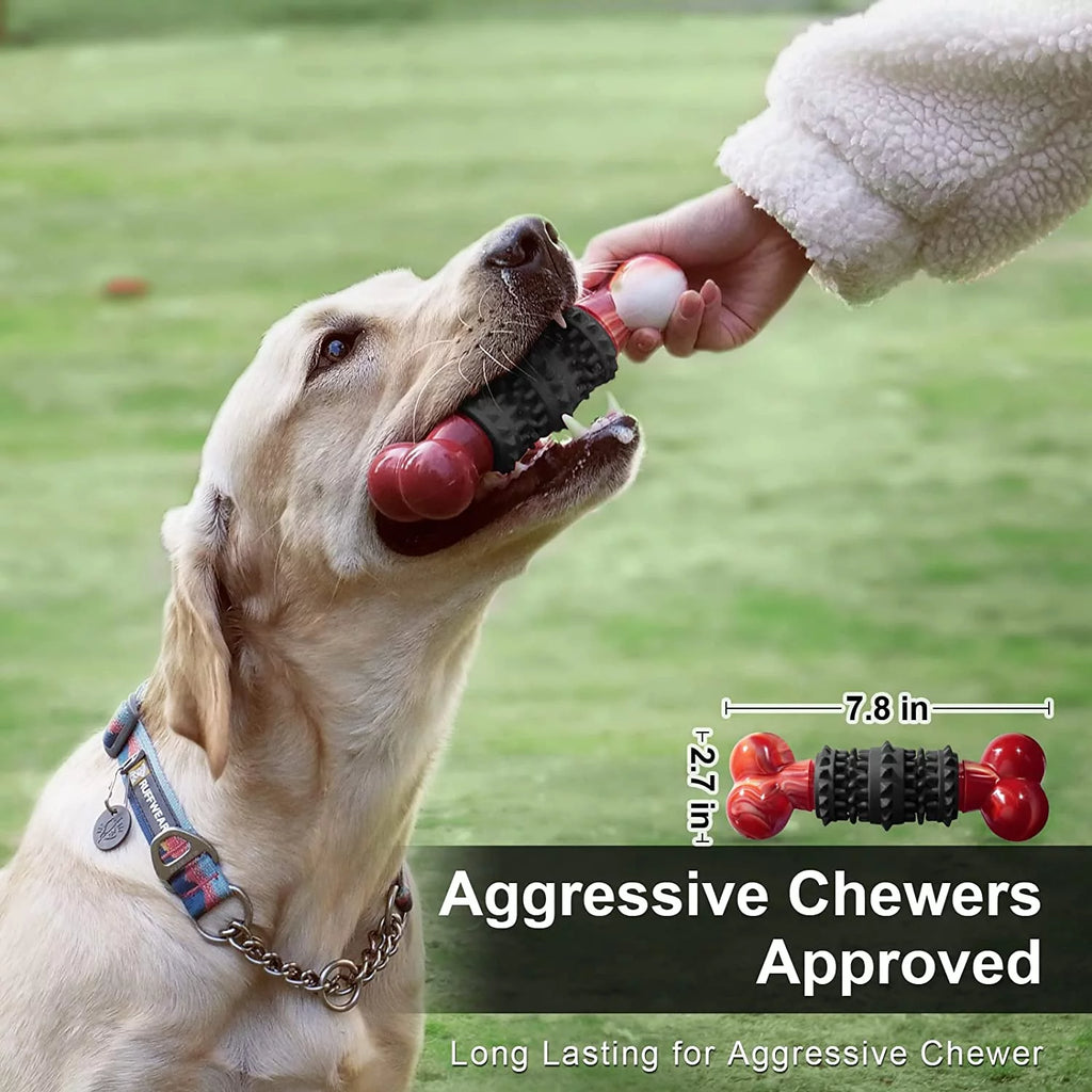 Indestructible Bone Dog Toy for Aggressive Chewers – Interactive Chew Toy for Medium & Large Dogs | Tough Dinosaur Dog Toy