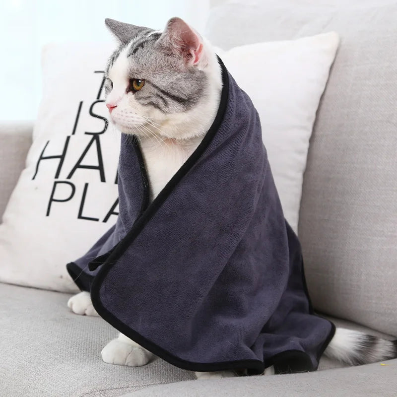 Quick-Dry Microfiber Pet Towel for Dogs & Cats | Ultra-Absorbent Bath & Grooming Towel