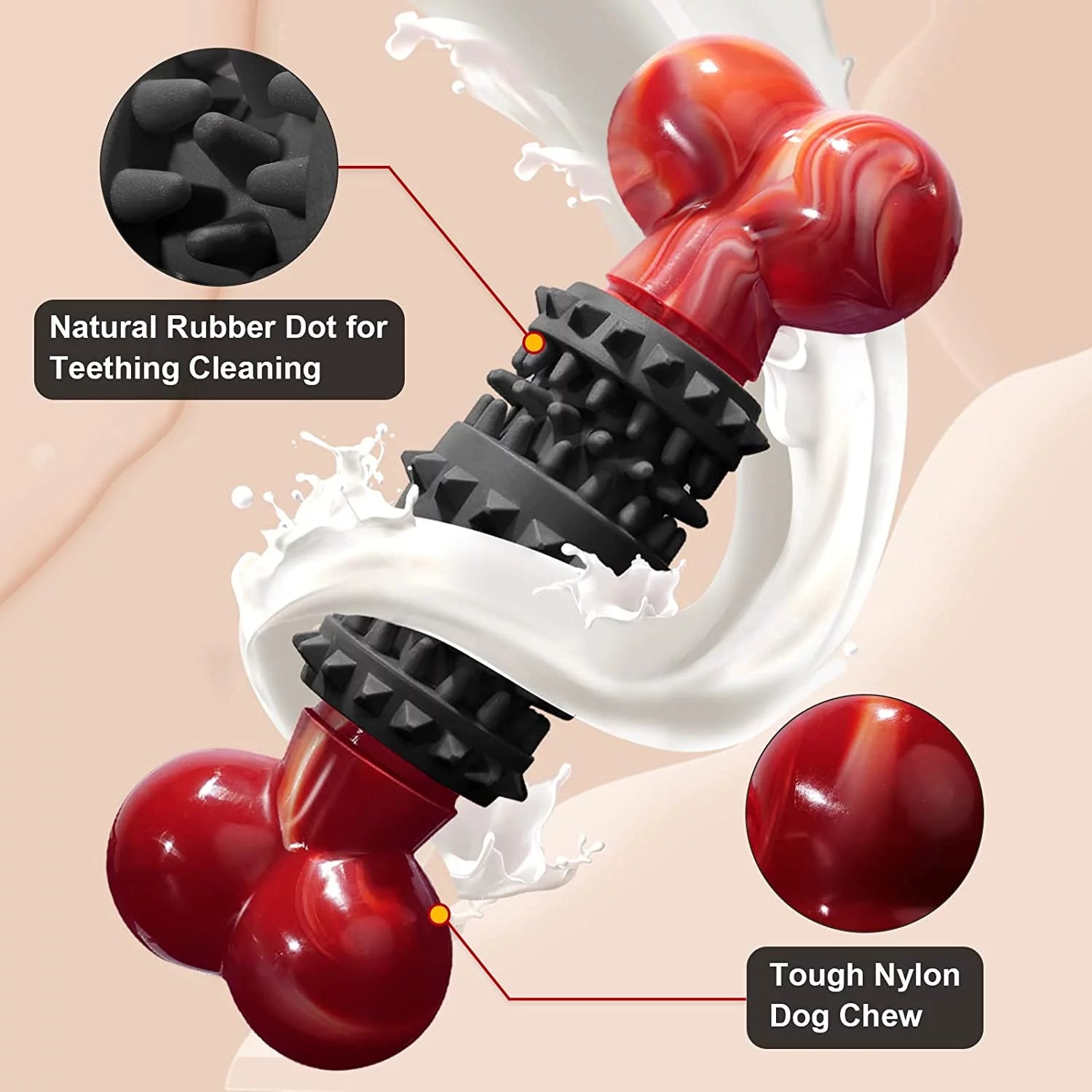 Indestructible Bone Dog Toy for Aggressive Chewers – Interactive Chew Toy for Medium & Large Dogs | Tough Dinosaur Dog Toy