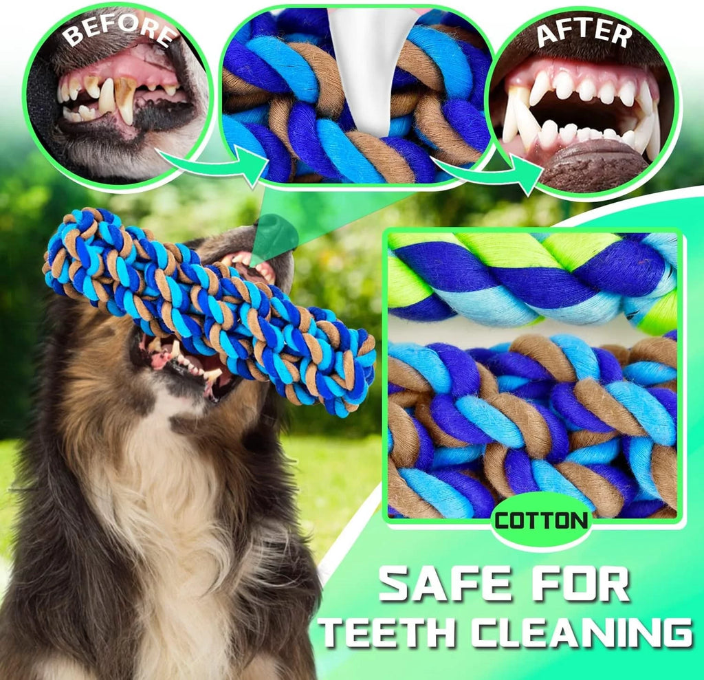 14-Pack XL Dog Chew Toys for Aggressive Chewers – Tough Rope & Teething Toys for Large Dogs | Durable Heavy-Duty Cotton Toy Set