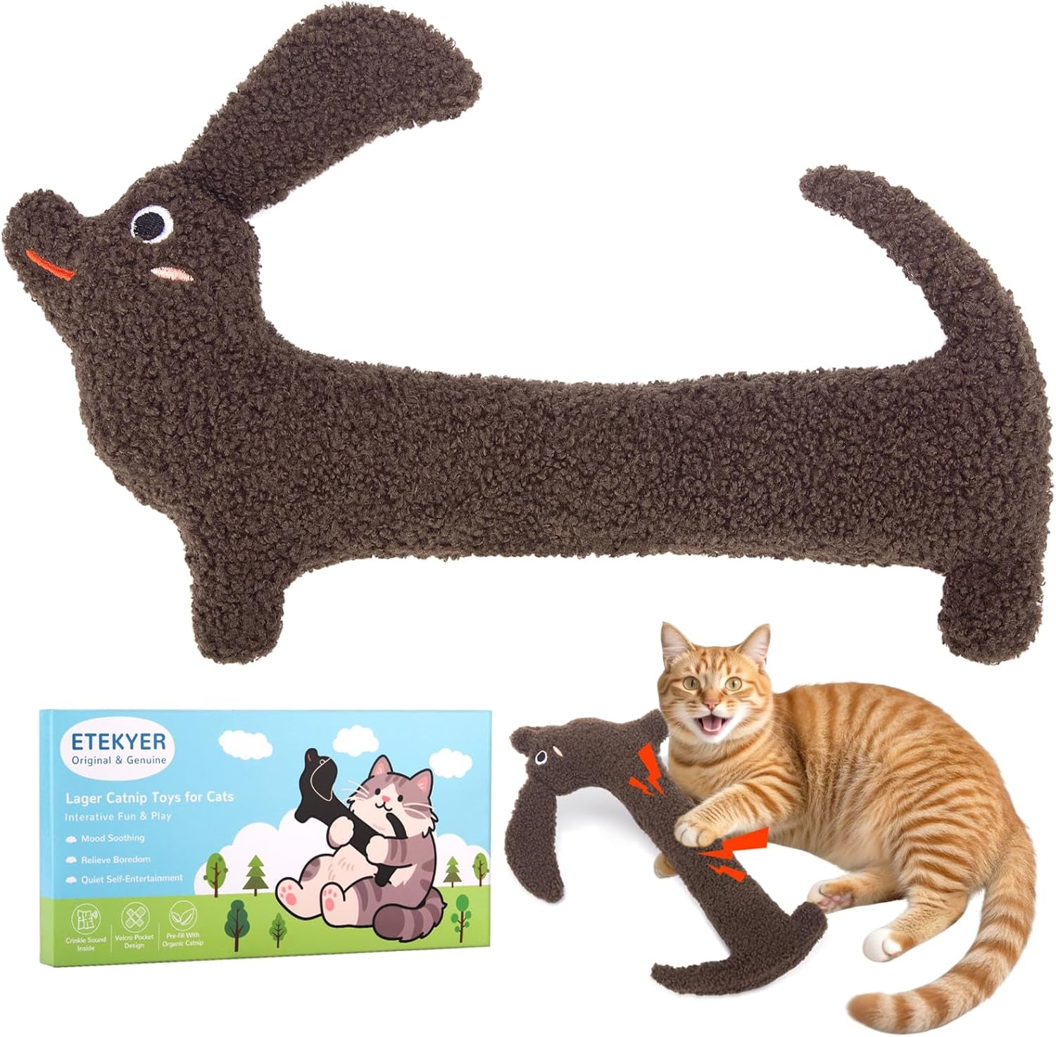 5-Pack Catnip Plush Cat Toys – Carrot-Shaped Interactive Toys for Indoor Cats
