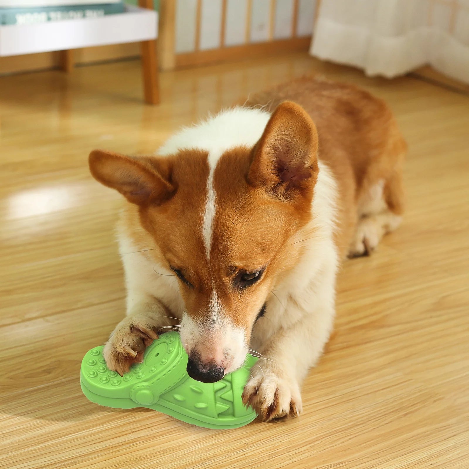 Durable Squeaky Dog Toy with Teeth Cleaning Design for Aggressive Chewers