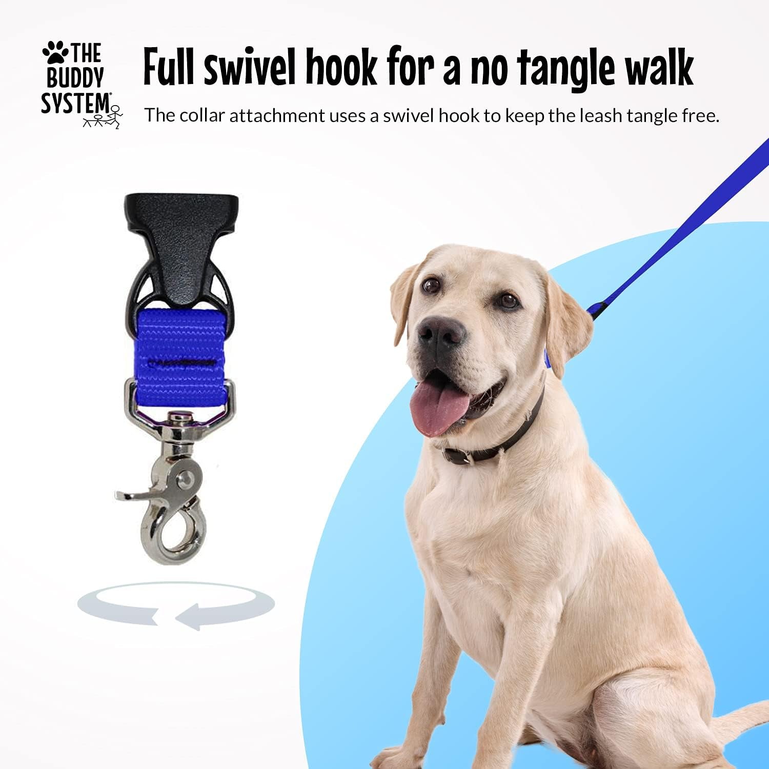 Hands-Free Dog Leash – Adjustable Running, Walking & Training Leash for Dogs -Royal Blue