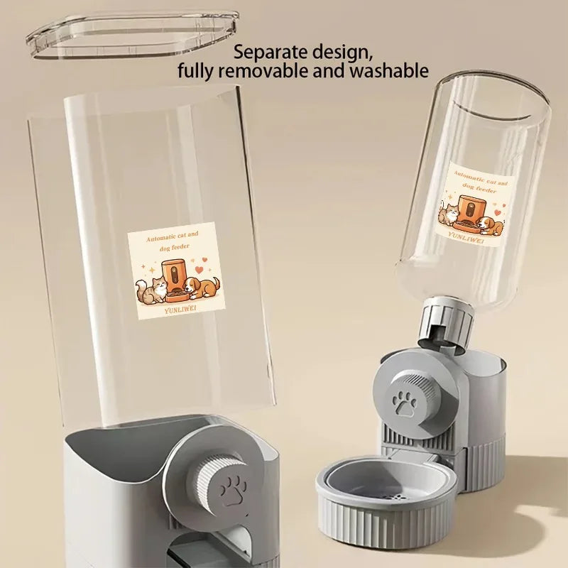 Hanging Automatic Pet Feeder & Water Dispenser Set – Gravity Food & Water Station for Cages