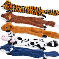 5-Pack Stuffing-Free Squeaky Dog Toys – Crinkle Plush Animal Chew Toys for Medium & Large Dogs | Fun Puppy Toy Set