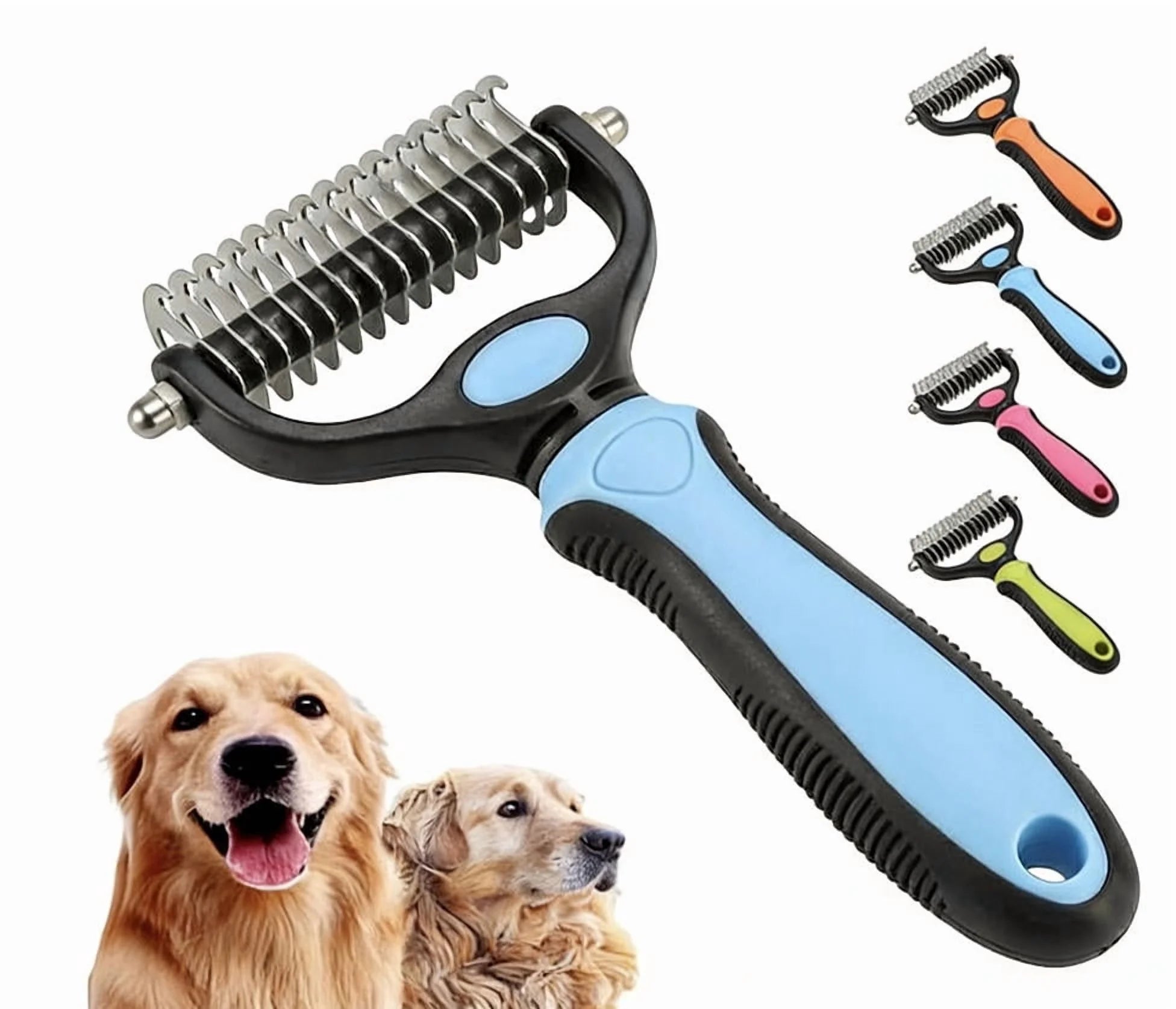 2-in-1 Deshedding & Undercoat Rake for Dogs and Cats – Double-Sided Grooming Brush for Long-Haired Pets 🐾✨