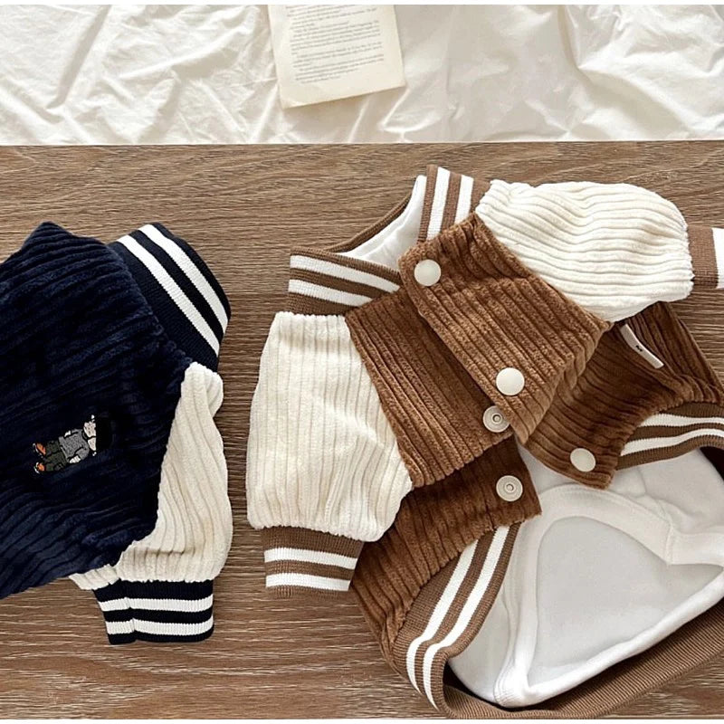 Korean-Style Dog Baseball Jacket Pet Jackets For Small to Medium - Varius Sizes