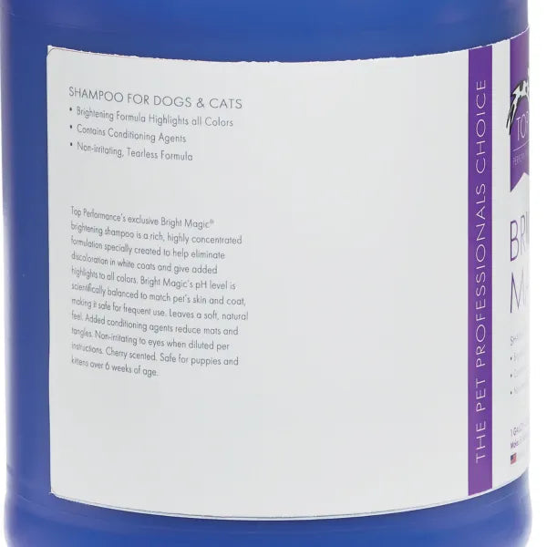 1 Gallon Top Performance Bright Magic Whitening Dog & Cat Shampoo