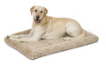 Quitetime Deluxe Wave Bolster Dog Bed – Soft Washable 42-Inch Pet Bed for Large Dogs | Cozy Tan Crate & Lounge Bed