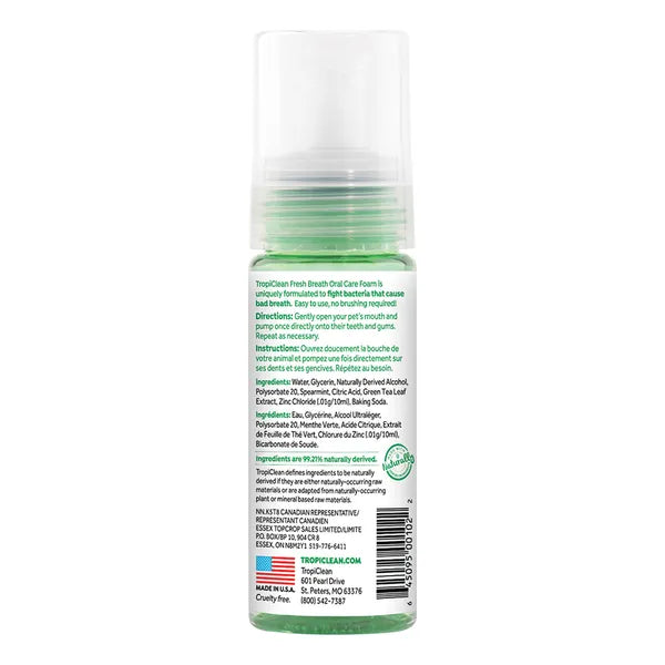 TropiClean Fresh Breath Oral Care Foam For Dogs