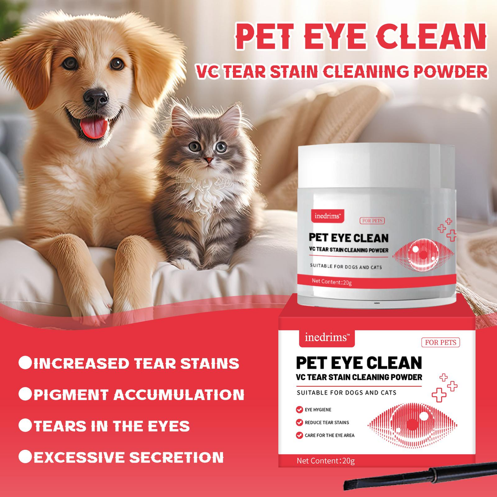 Pet Tear Stain Removal Powder - Natural and Gentle Formula, Eye and Fur Care, Tear Stain Removal and Brightening