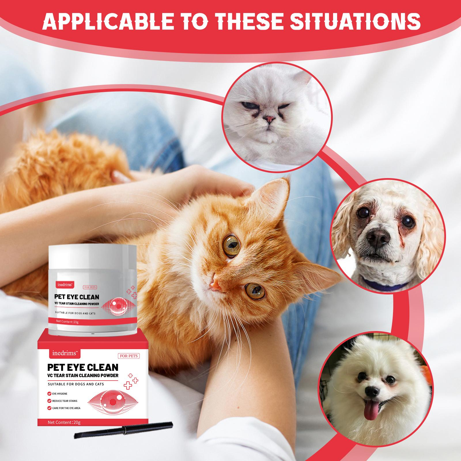 Pet Tear Stain Removal Powder - Natural and Gentle Formula, Eye and Fur Care, Tear Stain Removal and Brightening
