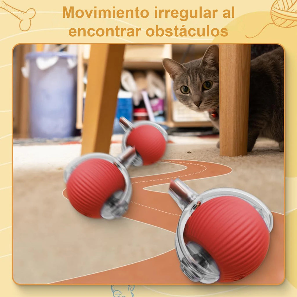 Automatic Moving Cat Toy Ball – USB Rechargeable Interactive Smart Cat Toy with Speedy Tail for Indoor Cats & Kittens