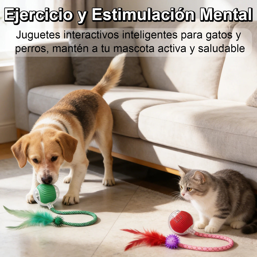 Automatic Moving Cat Toy Ball – USB Rechargeable Interactive Smart Cat Toy with Speedy Tail for Indoor Cats & Kittens