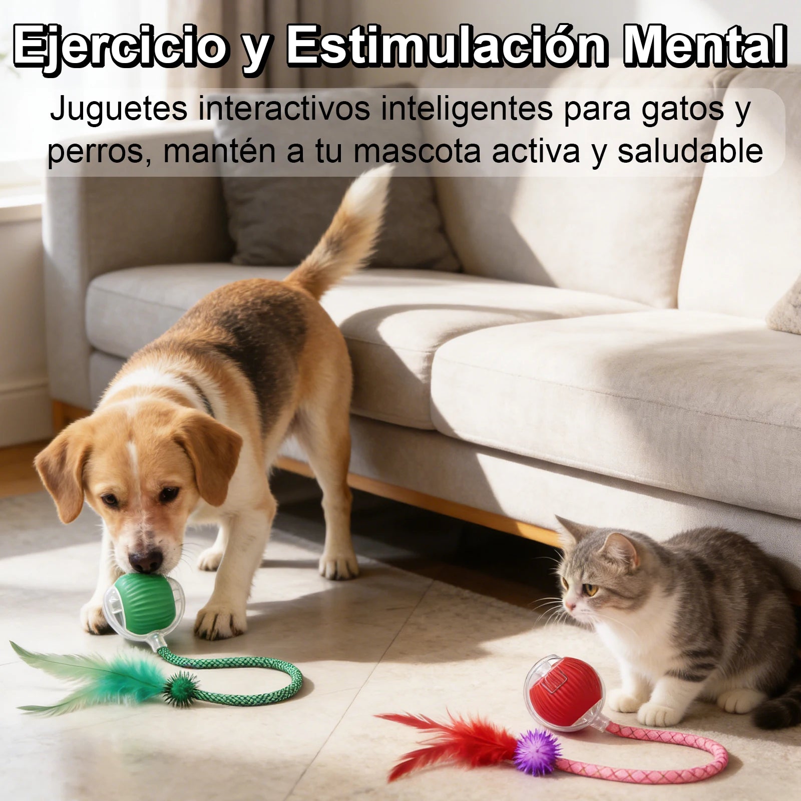 Automatic Moving Cat Toy Ball – USB Rechargeable Interactive Smart Cat Toy with Speedy Tail for Indoor Cats & Kittens