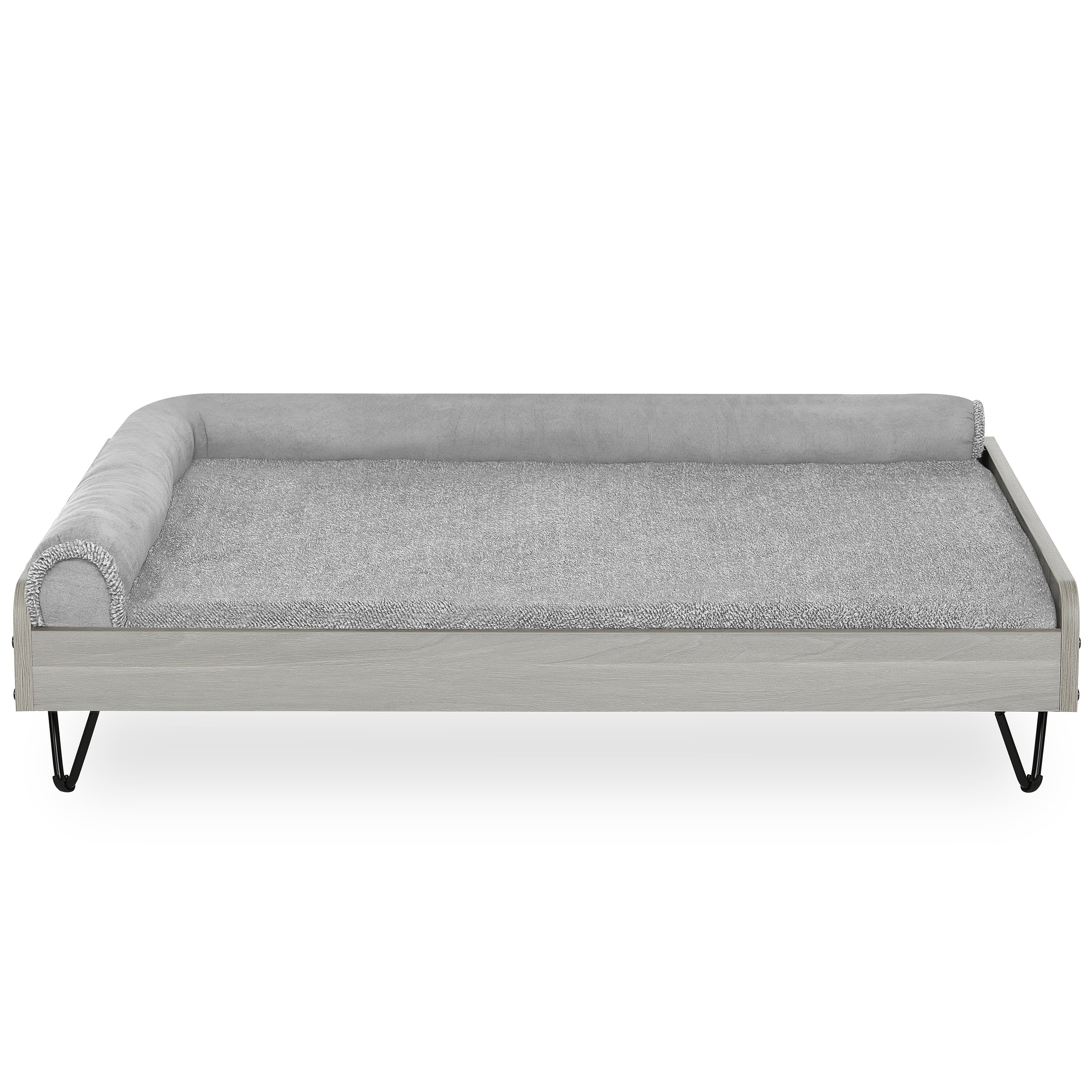 Asher Elevated Wooden Pet Bed with Mattress – Luxury Large & XL Dog Bed | Greenguard Gold Certified Modern Pet Furniture
