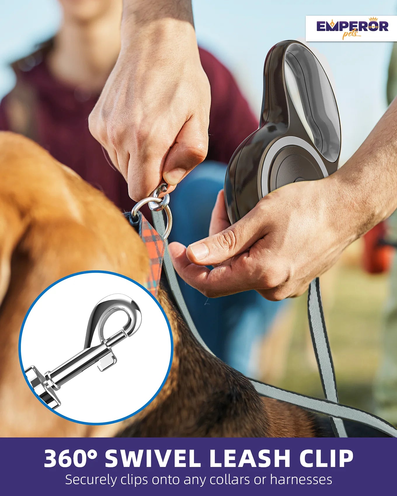 16 Ft Retractable Dog Leash Large Dogs - up to 110Lbs, Large Dog Leash Heavy Duty Dog Leash Retractable 16 Ft - Gray 