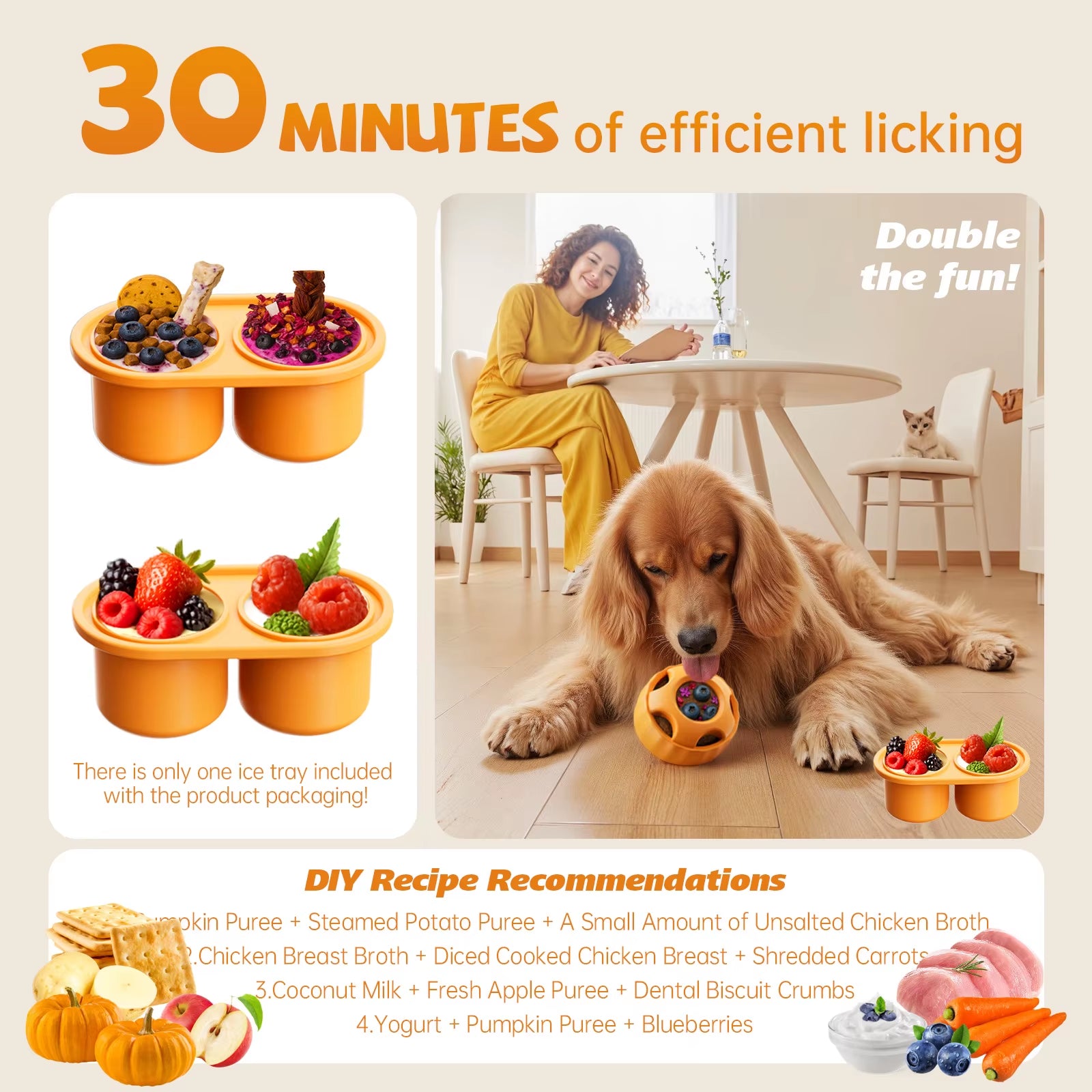 Interactive Frozen Dog Treat Toy – Silicone Enrichment Toy for Puppies & Dogs | Healthy Frozen Treat Mold for Summer Fun