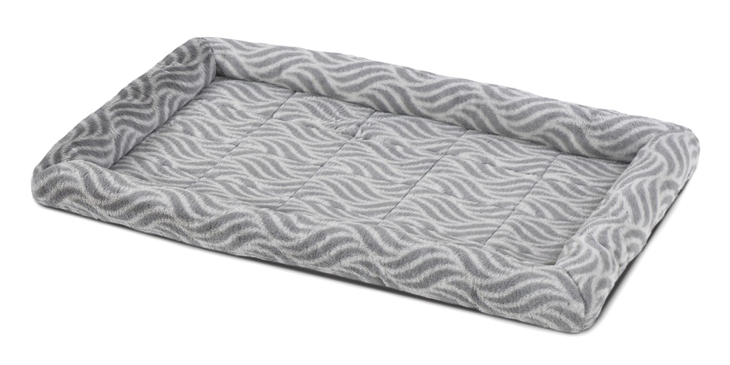 Quitetime Deluxe Wave Bolster Dog Bed – Soft Washable Pet Bed for Medium Dogs | Cozy Gray 36-Inch Lounger