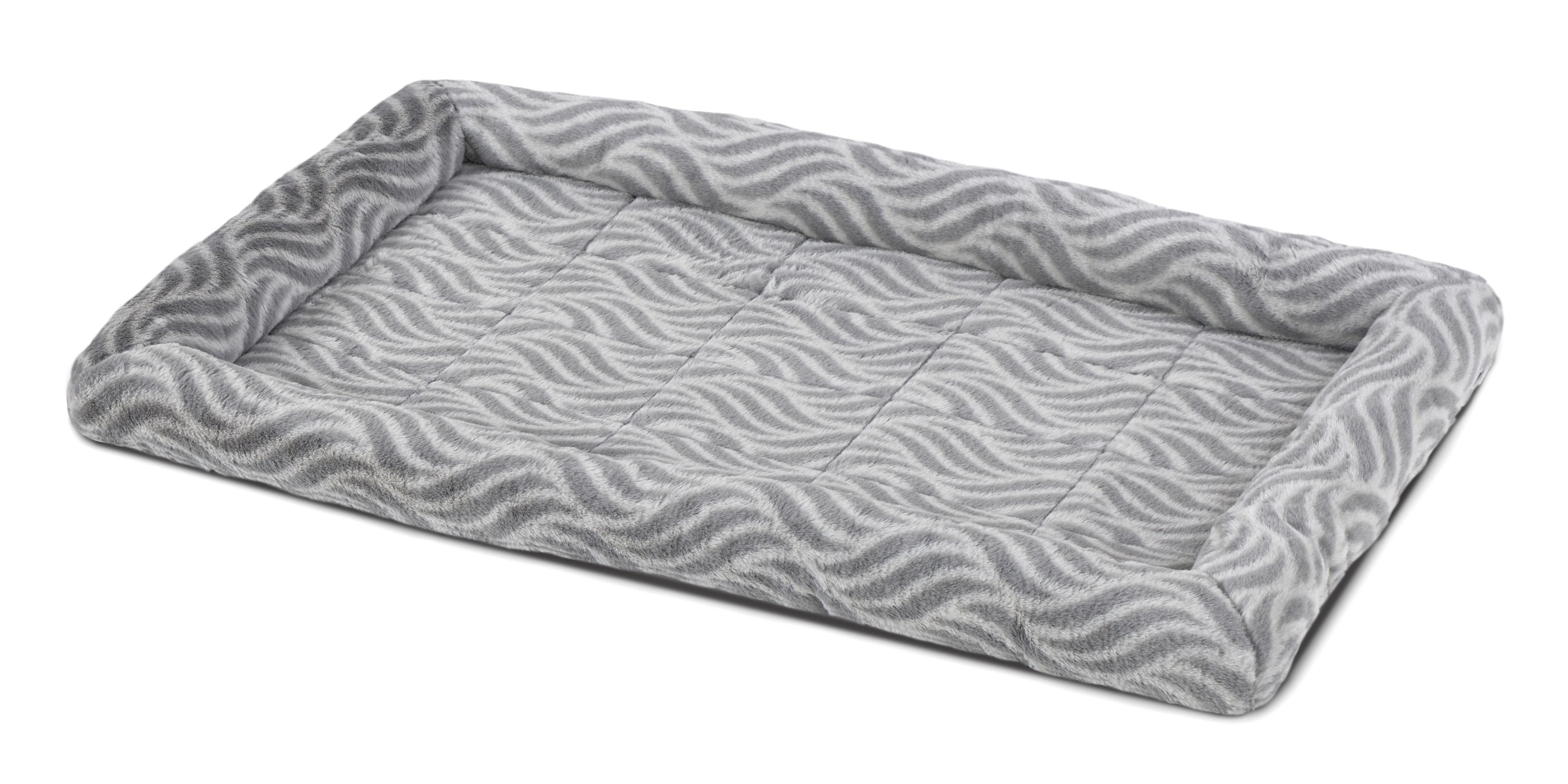 Quitetime Deluxe Wave Bolster Dog Bed – Soft Washable Pet Bed for Medium Dogs | Cozy Gray 36-Inch Lounger
