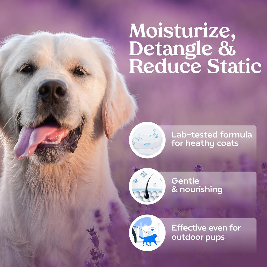 Lavender Dog Grooming & Detangler Spray | Salon-Quality Fur Care for a Soft, Fresh Coat All Day