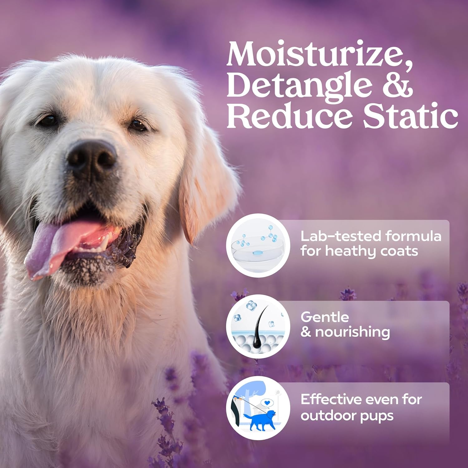 Lavender Dog Grooming & Detangler Spray | Salon-Quality Fur Care for a Soft, Fresh Coat All Day