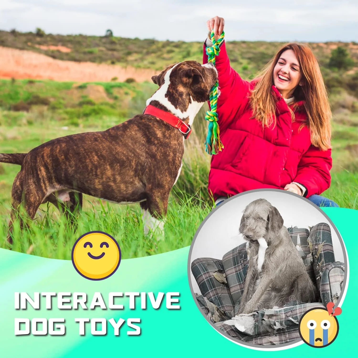 14-Pack XL Dog Chew Toys for Aggressive Chewers – Tough Rope & Teething Toys for Large Dogs | Durable Heavy-Duty Cotton Toy Set