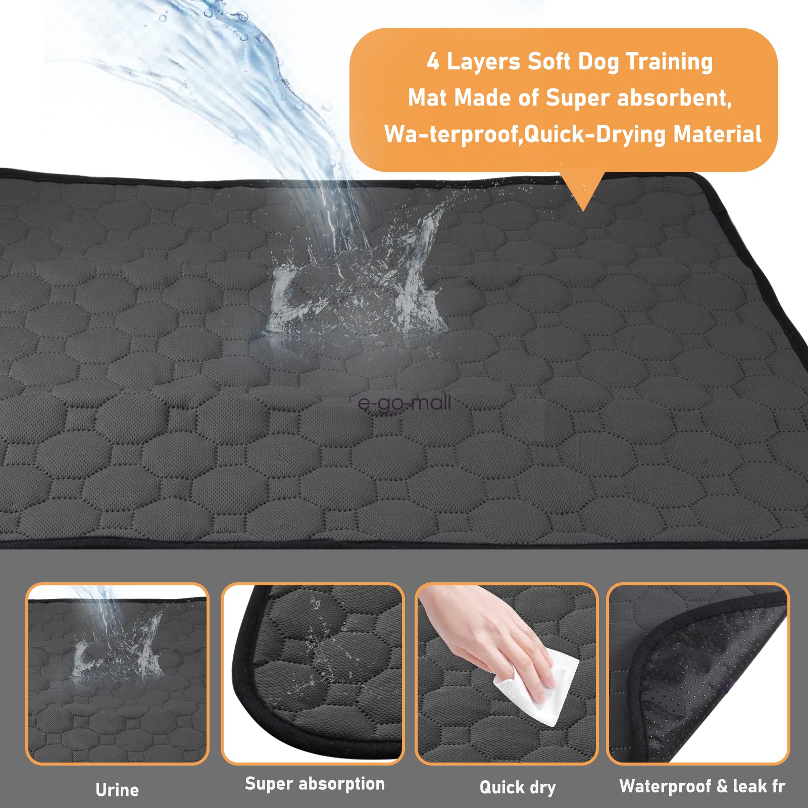 Reusable Washable Pee Pad for Dogs & Cats – Leak-Proof Potty Training Mat