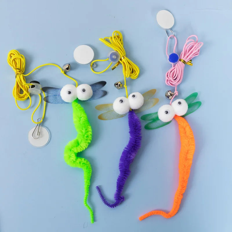7-Piece Interactive Cat Toy Set – Elastic Hanging Door Teaser Toys with Sticky Disc & Long Rope for Cats and Kittens