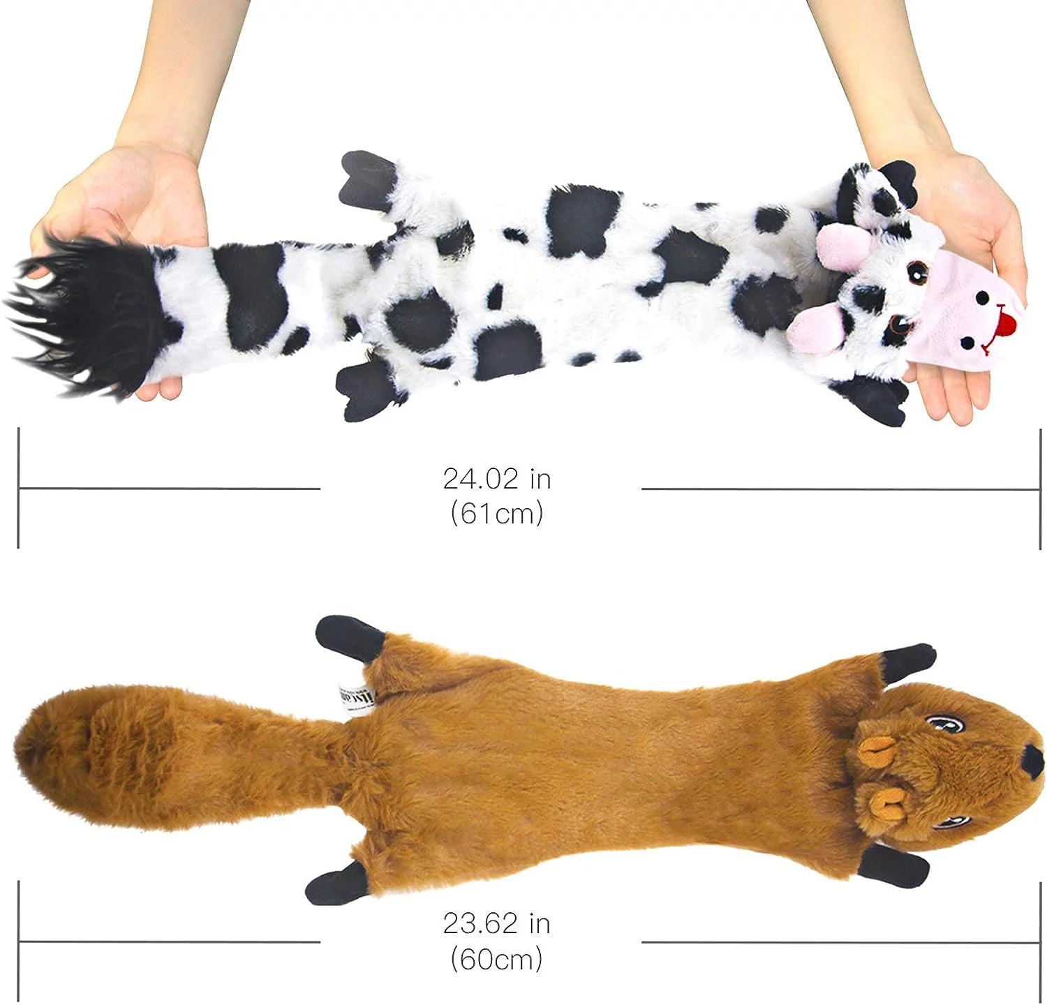 5-Pack Stuffing-Free Squeaky Dog Toys – Crinkle Plush Animal Chew Toys for Medium & Large Dogs | Fun Puppy Toy Set