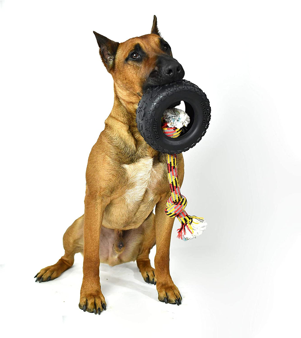 TireBiter II Rubber Rope Dog Toy – Tough Interactive Chew Toy for Aggressive Chewers | Durable Tug & Fetch Toy for Large & XL Dogs
