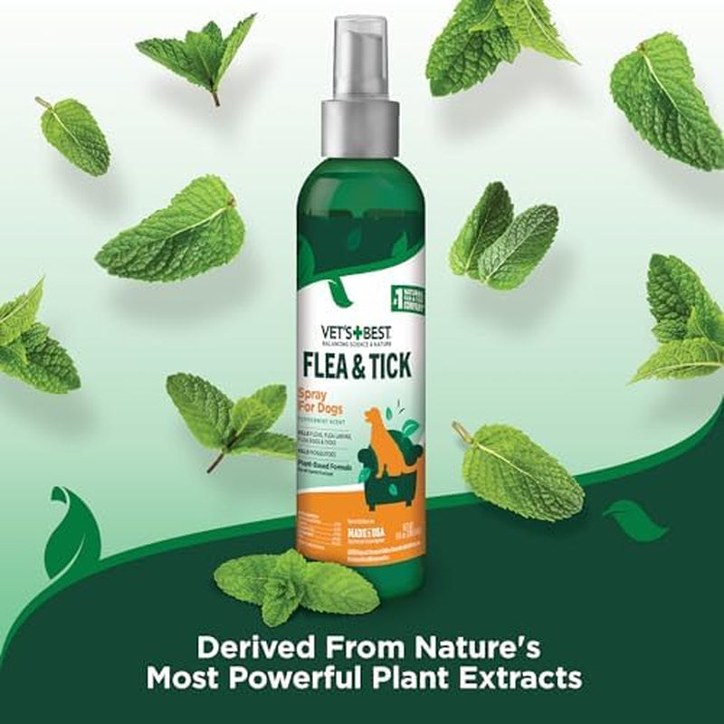 Plant-Based Flea and Tick Repellent Spray for Dogs – Non-Toxic Home & Pet Protection, 8 oz