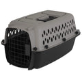 Portable Hard-Sided Pet Kennel with Metal Door – Black & Gray, Up to 10 lbs 