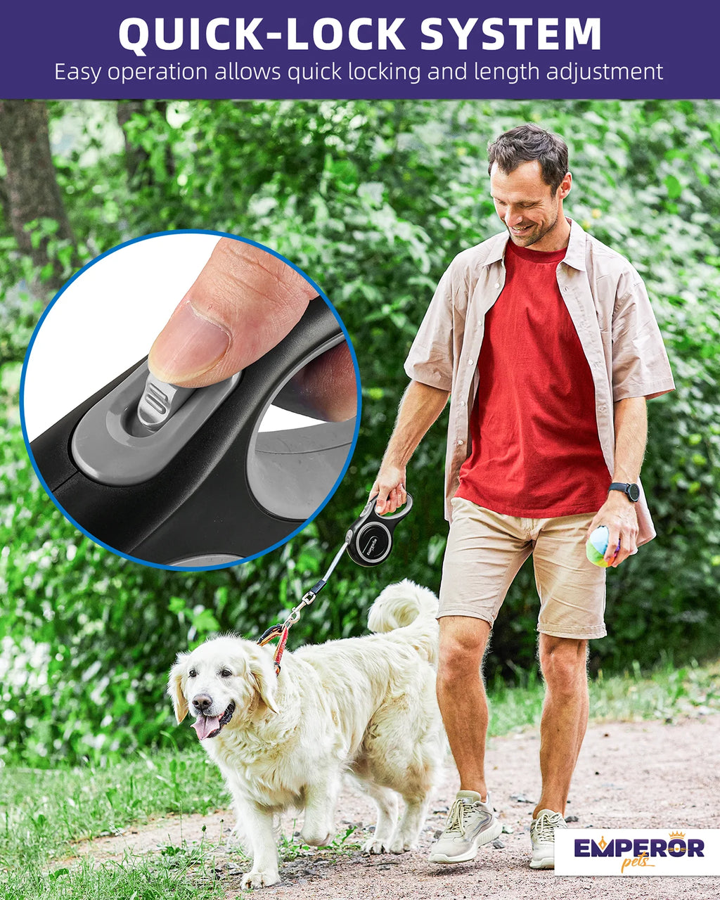 16 Ft Retractable Dog Leash Large Dogs - up to 110Lbs, Large Dog Leash Heavy Duty Dog Leash Retractable 16 Ft - Gray 
