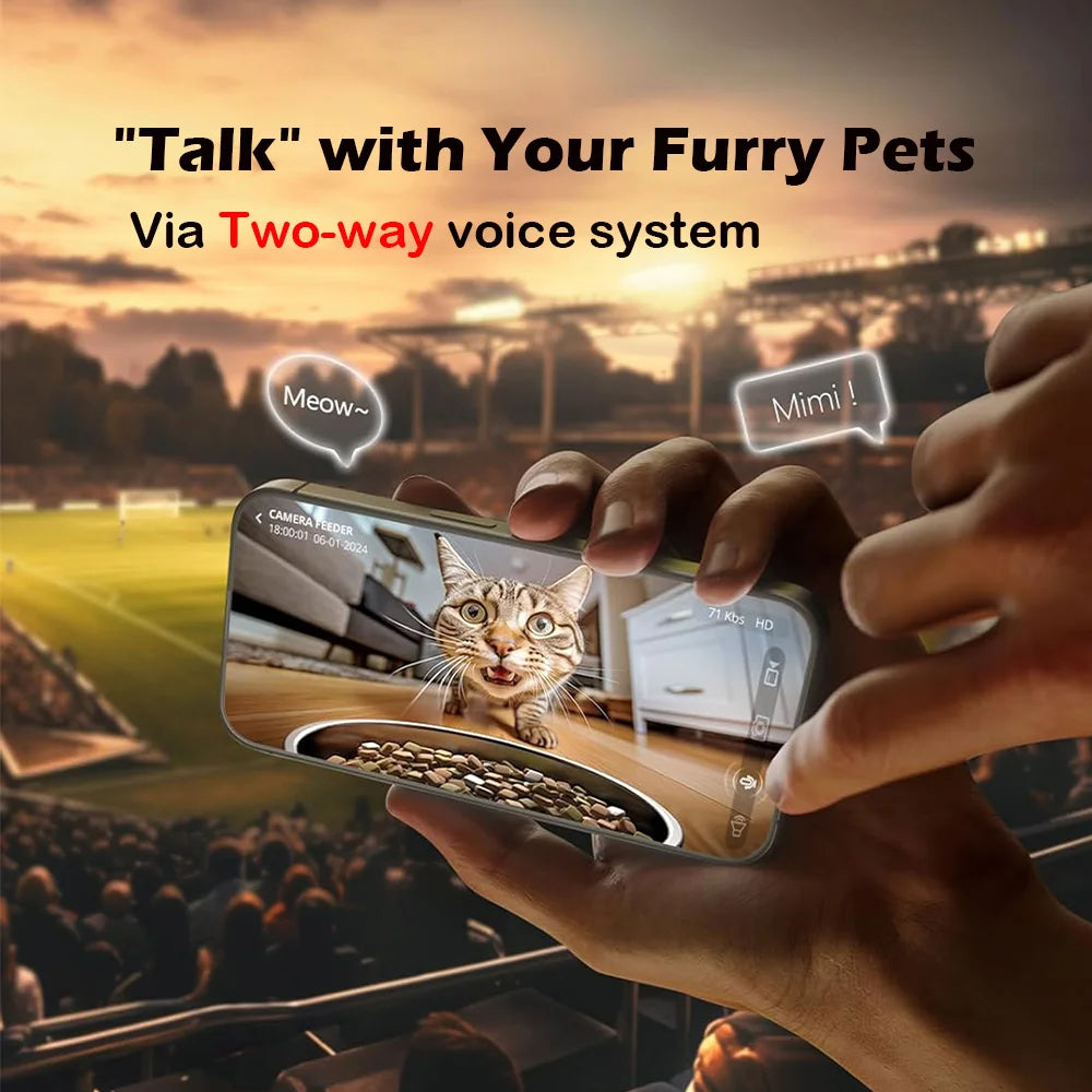 5G Smart Automatic Pet Feeder with 1080P HD Camera, WiFi Control & Voice Recorder