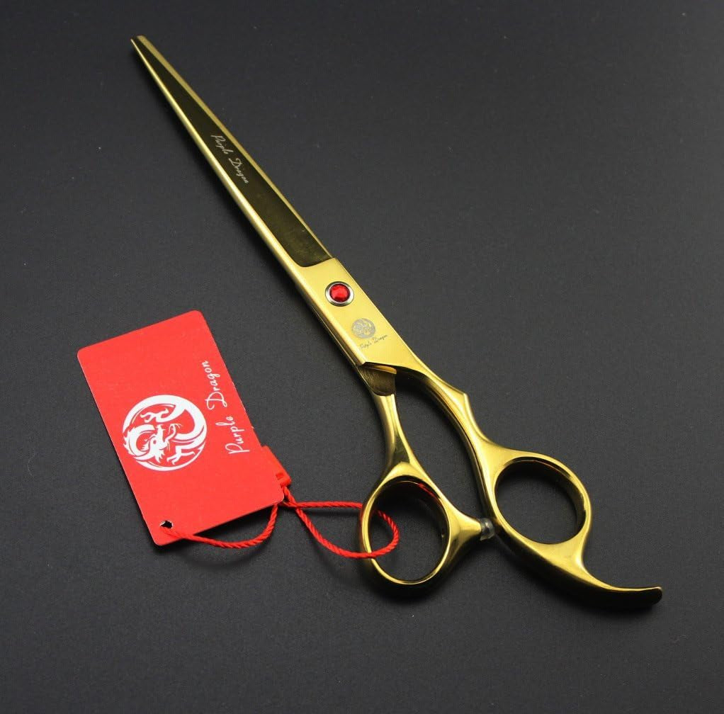 Professional 7.0 Inch 4PCS Pet Grooming Scissors Kit Japan Premium Steel Straight & Curved & Thinning Blade Dog Hair Cutting Shears Set with Case
