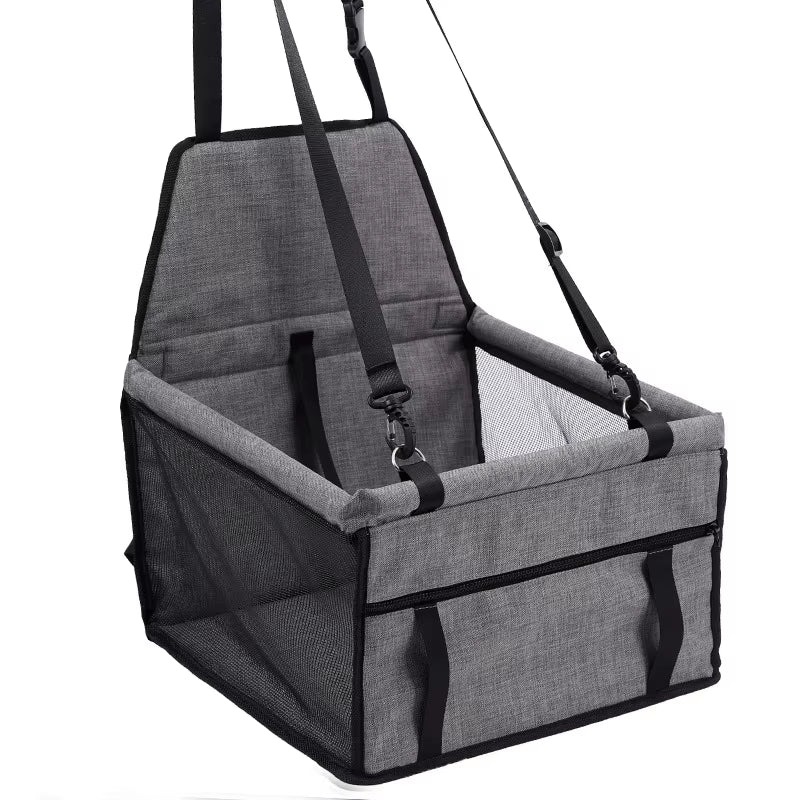 Foldable Dog Car Seat Carrier & Travel Hammock – Secure Pet Travel Seat for Dogs & Cats