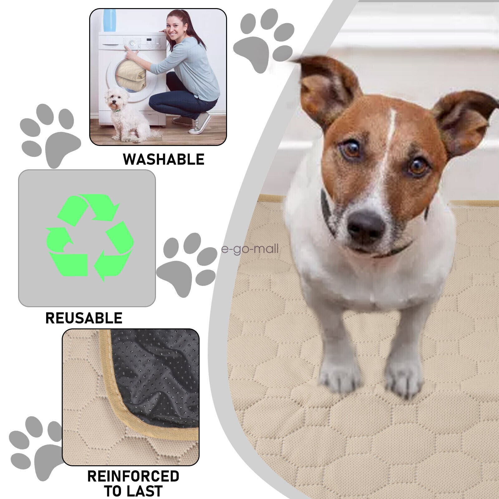 Reusable Washable Pee Pad for Dogs & Cats – Leak-Proof Potty Training Mat